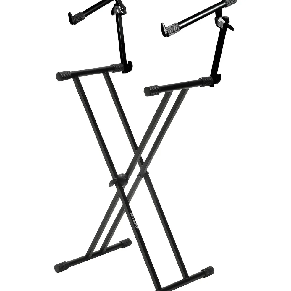 Quik-Lok Double Brace Double Tier Keyboard Stand
