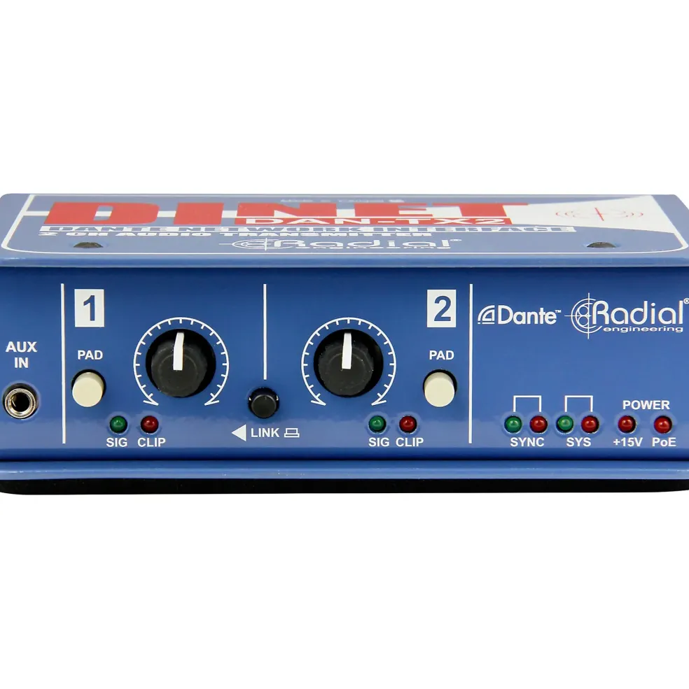 Radial Engineering DiNET DAN-TX2 2-Channel Dante Network Transmitter