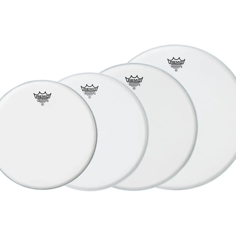 Remo Ambassador X Standard Drumhead Pack, Buy 3 Get a Free 14 Inch Head