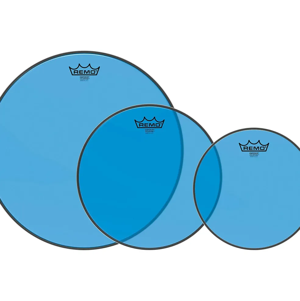 Remo Emperor Colortone Blue Tom Drum Head Pack 10, 12, 16 in.