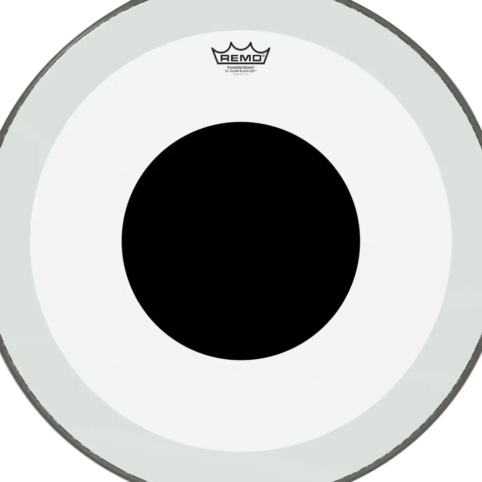 Remo Powerstroke 3 Clear Bass Drum Head With Black Dot 22 in.