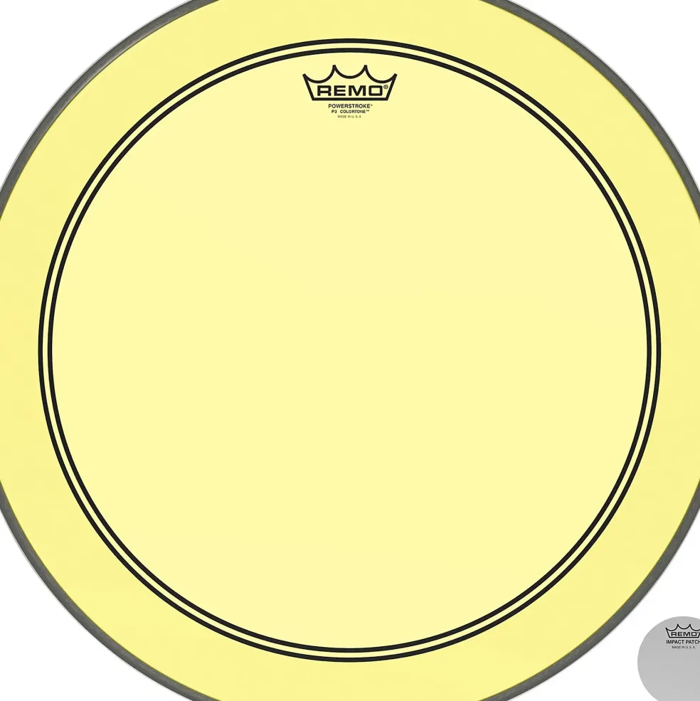 Remo Powerstroke P3 Colortone Yellow Bass Drum Head 20 in.