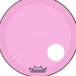 Remo Powerstroke P3 Colortone Pink Resonant Bass Drum Head With 5" Offset Hole 24 in.