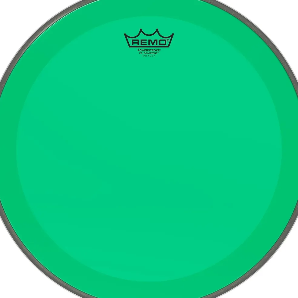 Remo Powerstroke P3 Colortone Green Bass Drum Head 16 in.
