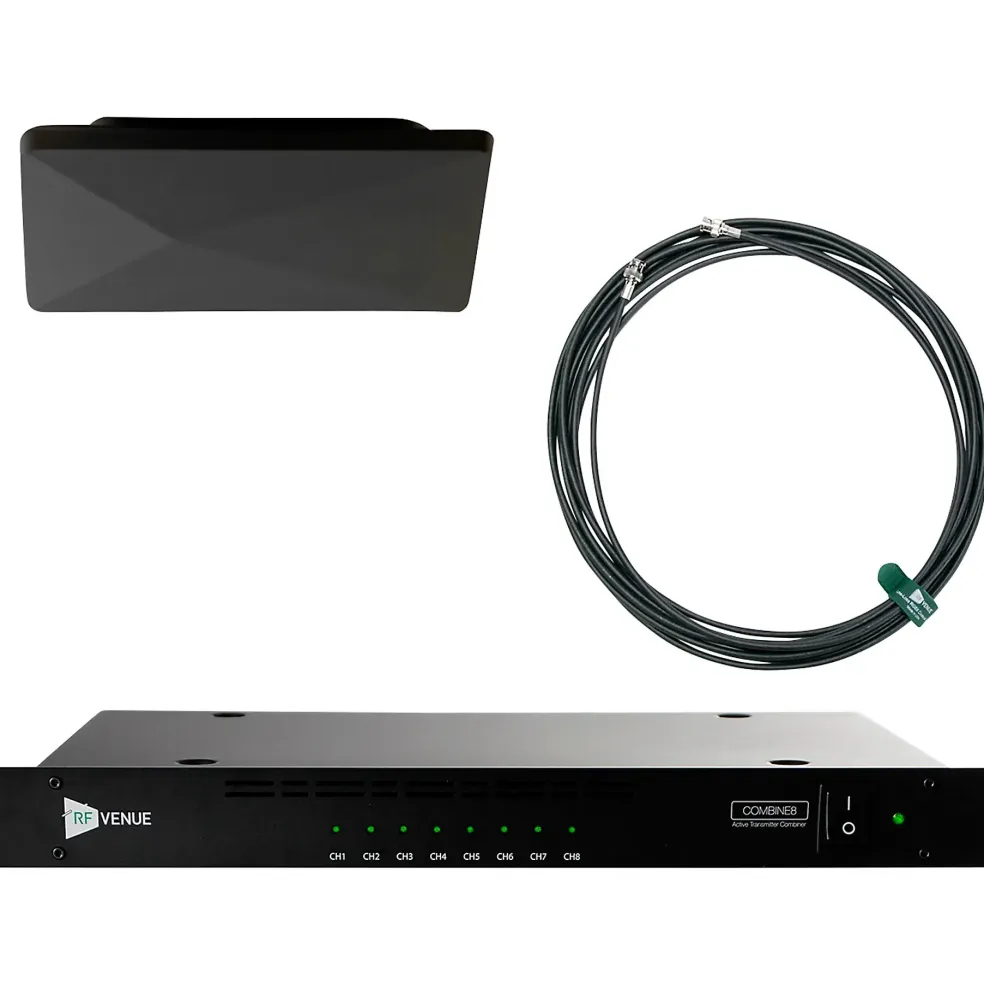 RF Venue CP Architectural Antenna, Black and COMBINE8 Black