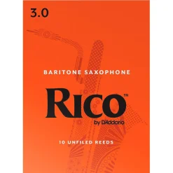 Rico Baritone Saxophone Reeds, Box of 10 Strength 3