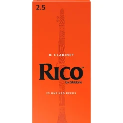 Rico Bb Clarinet Reeds, Box of 25 Strength 2.5