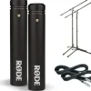 RODE M5 Compact 1/2" Condenser Microphone Matched Pair Cable and Stand Drum Overhead Package