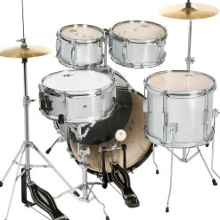 Rogue Junior Kicker 5-Piece Drum Set Metallic Silver