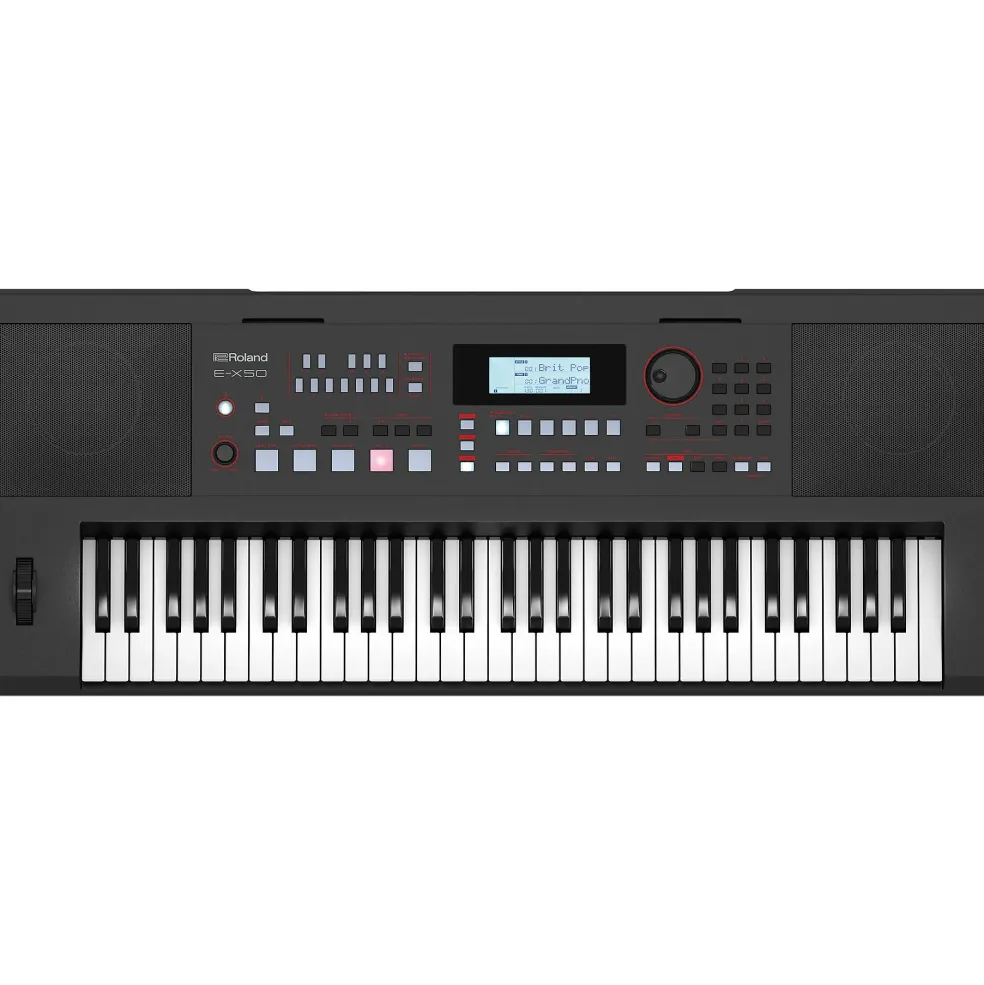 Roland E-X50 Arranger Keyboard Essentials Bundle Black