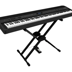 Roland FP-90X Digital Piano With Roland Double-Brace X-Stand and DP-10 Pedal Black