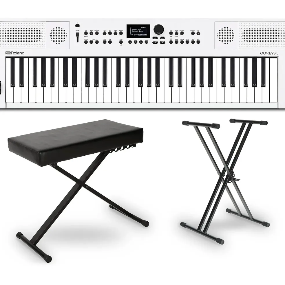 Roland GO:KEYS5 Music Creation Keyboard Essentials Bundle White