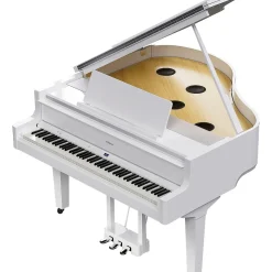 Roland GP-9M Digital Grand Piano With Moving Keys and Bench Polished White