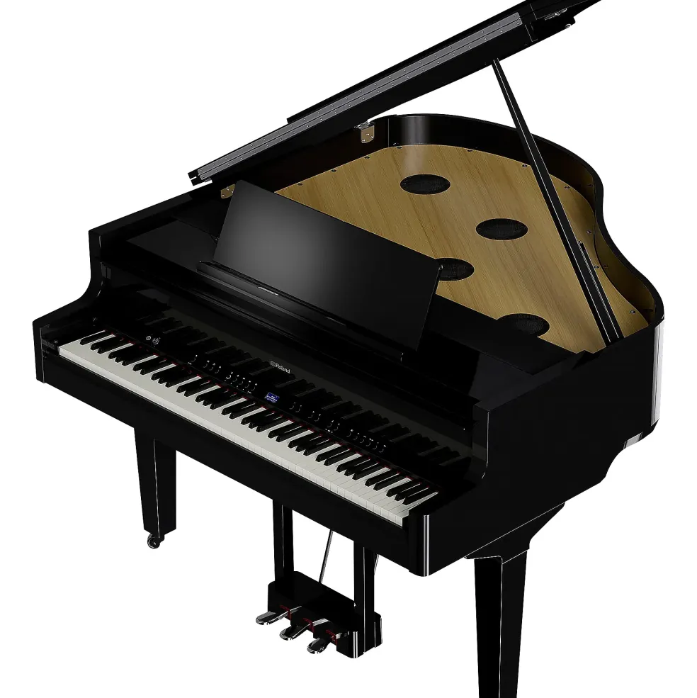 Roland GP-9M Digital Grand Piano With Moving Keys and Bench Polished Ebony