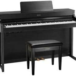 Roland HP702 Digital Upright Piano With Bench Charcoal Black