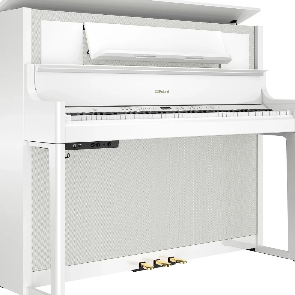 Roland LX708 Premium Digital Upright Piano With Bench Polished White