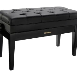 Roland RPB-D500-US Piano Bench, Duet Size, Vinyl Seat, Music Compartment Polished Ebony