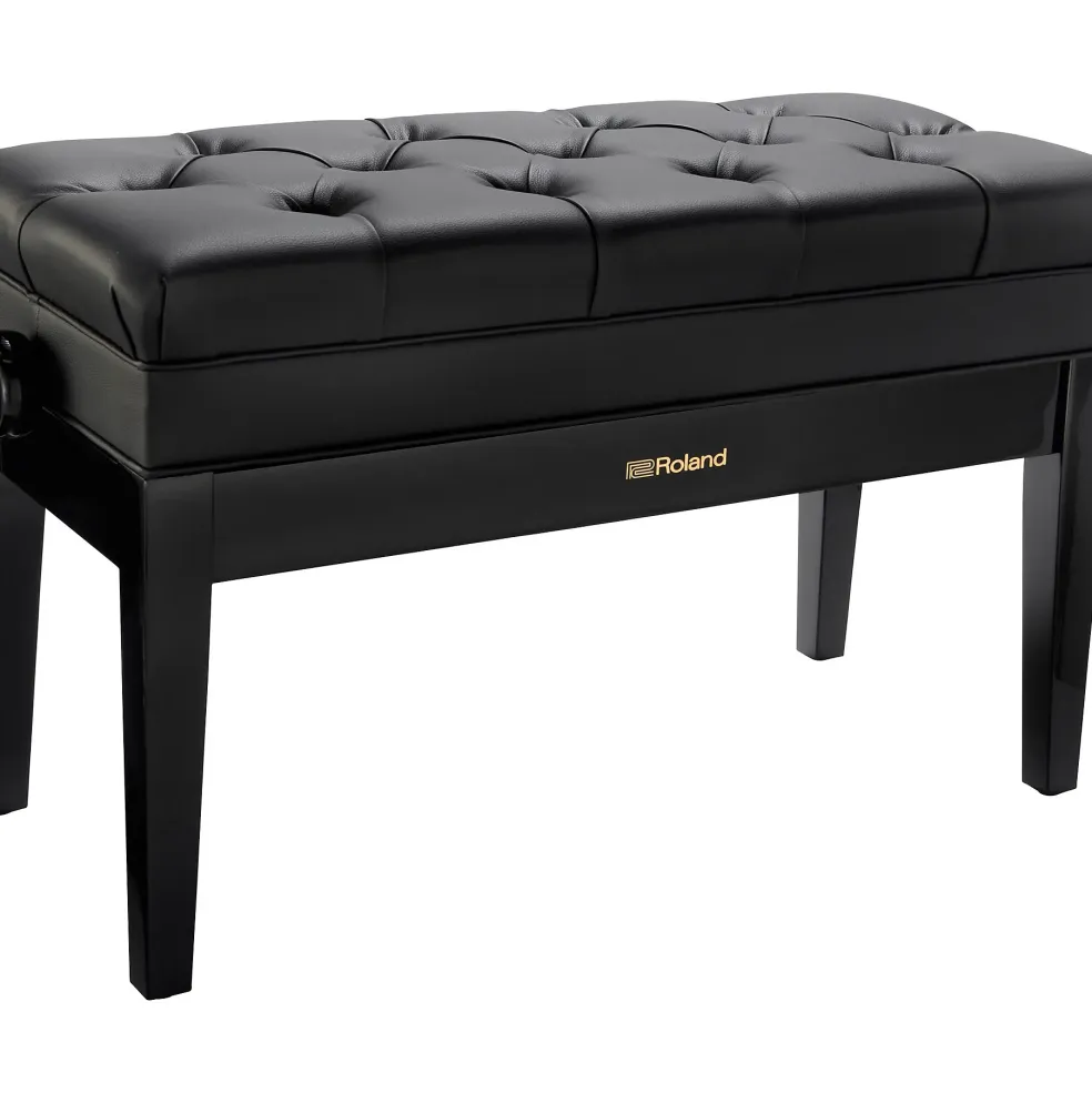 Roland RPB-D500-US Piano Bench, Duet Size, Vinyl Seat, Music Compartment Polished Ebony