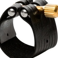 Rovner Dark Alto Saxophone Ligature and Cap 1RL - Fits Most Rubber Alto Sax Mouthpieces