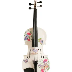 Rozanna's Violins Butterfly Dream White Glitter Series Violin Outfit 4/4