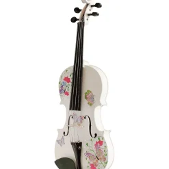 Rozanna's Violins Butterfly Dream White Glitter Series Violin Outfit 4/4