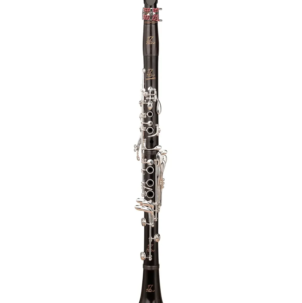 RZ Clarinets Conservatory Grenadilla Bb Clarinet, 17 keys Silver Keys Adjustable Thumb Rest