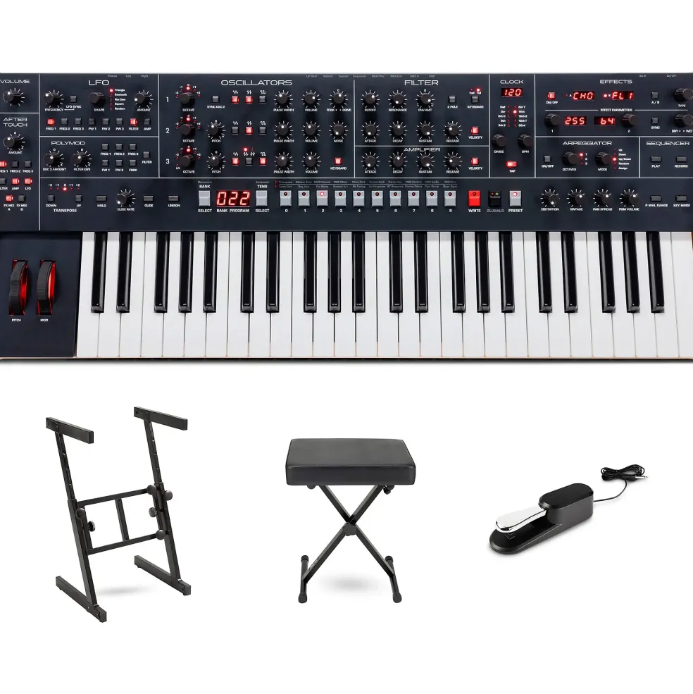 Sequential Trigon-6 6-Voice Polyphonic Analog Synthesizer Essentials Bundle
