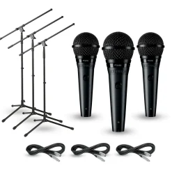 Shure PGA58 3-Pack Mic and Stand Kit