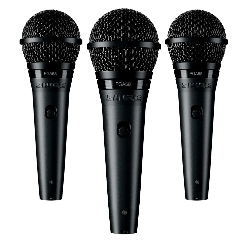 Shure PGA58 3-Pack Mic and Stand Kit
