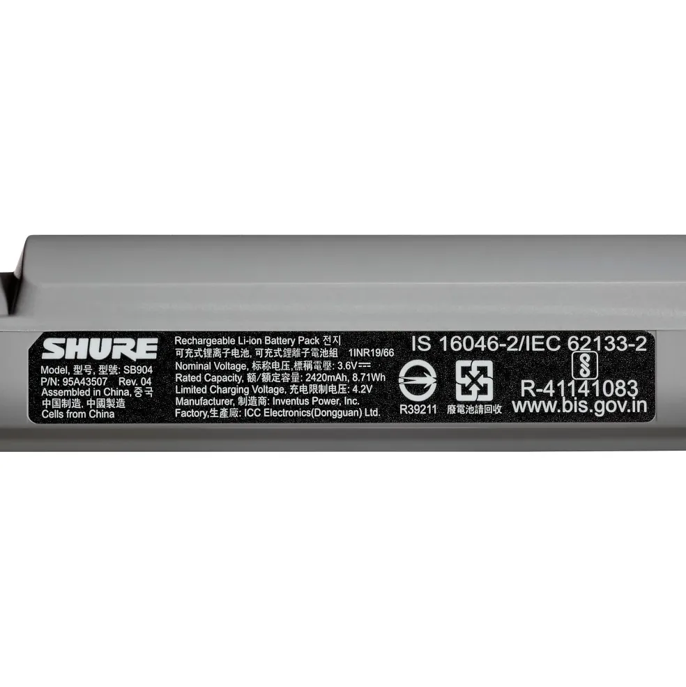 Shure SB904 Lithium-Ion Rechargeable Battery