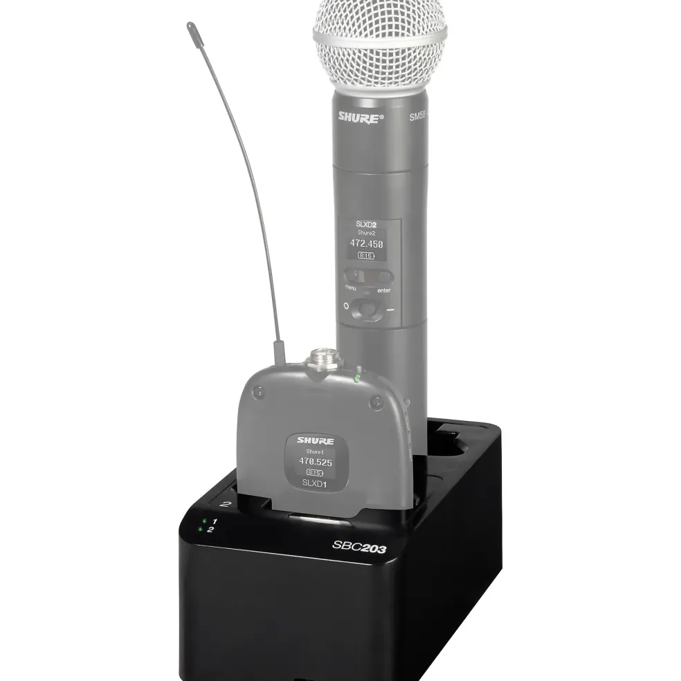 Shure SBC203-US Dual Docking Station for SLX-D Transmitters and SB903 Battery