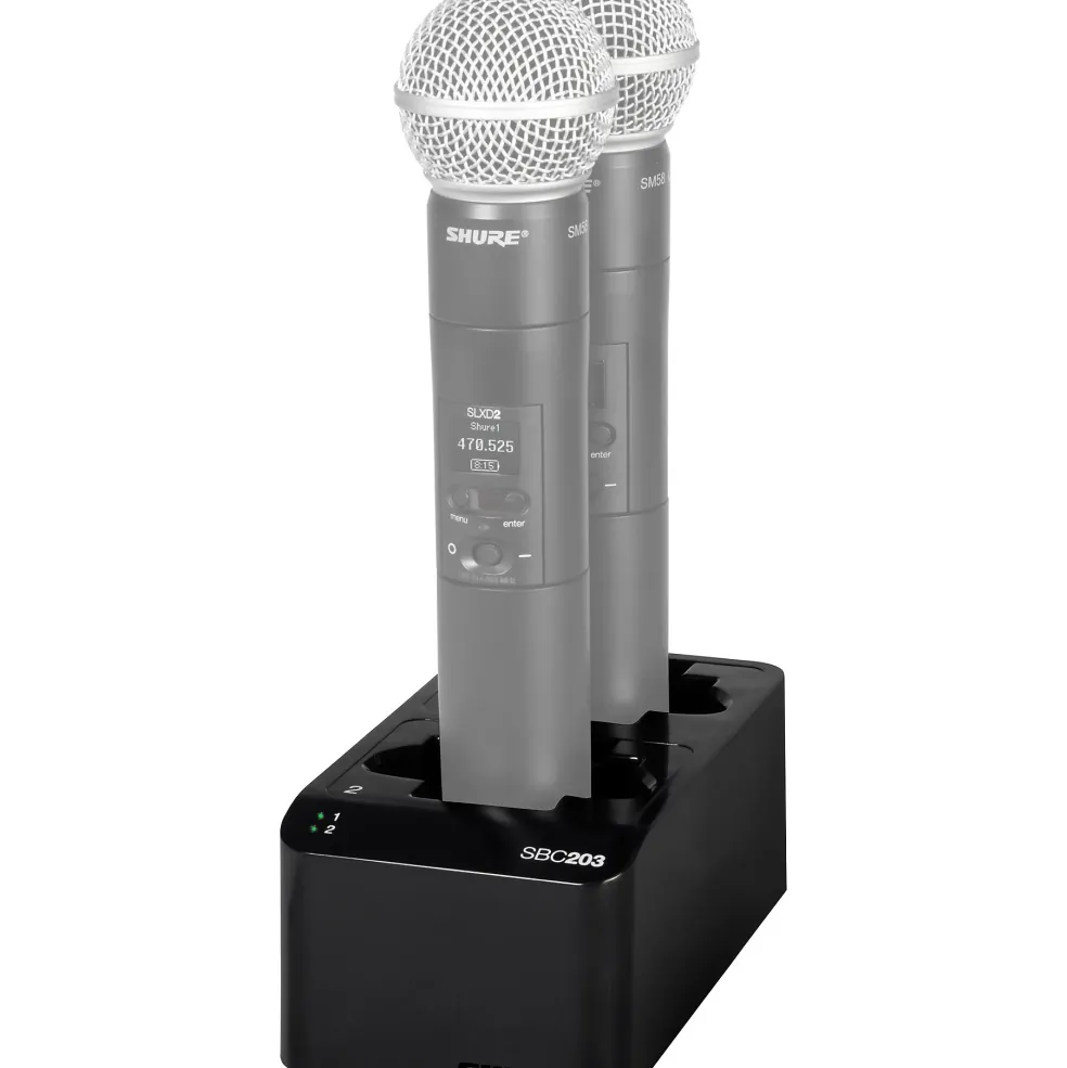 Shure SBC203-US Dual Docking Station for SLX-D Transmitters and SB903 Battery