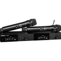 Shure SLXD24D/N8C Dual-Channel Digital Wireless Handheld Microphone System with Nexadyne 8/C Cardioid Capsules (G58: 470 to 514 MHz) Band G58 Black