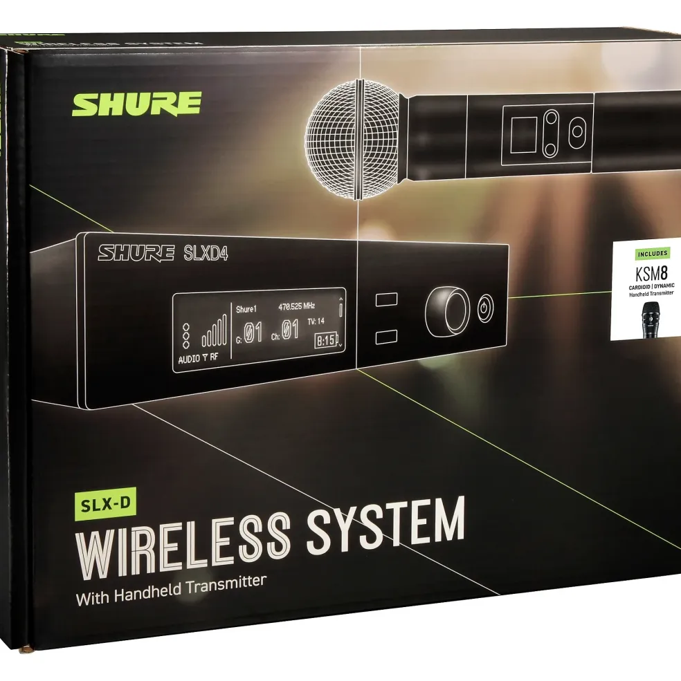 Shure SLXD24/K8B Wireless Vocal Microphone System With KSM8 Band G58