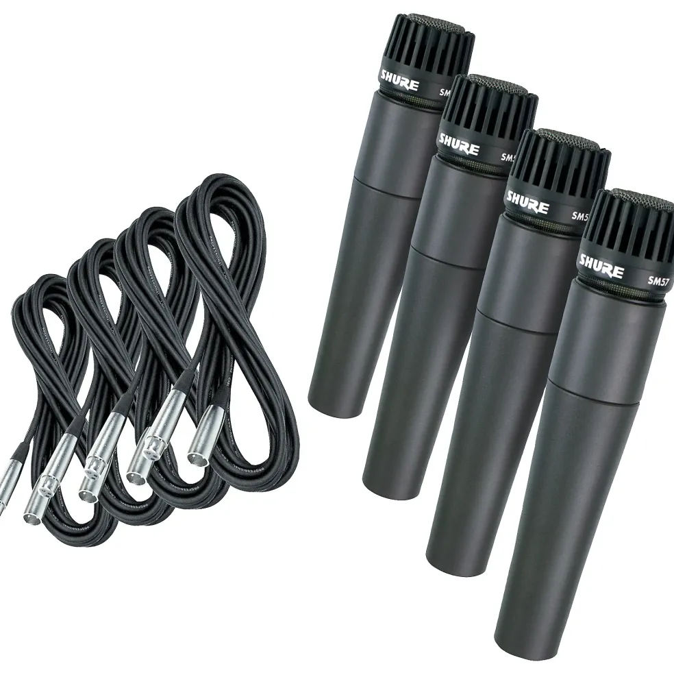 Shure SM57 Mic With Cables 4-Pack