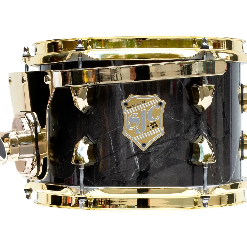 SJC Drums Providence Series Rack Tom Add On with Brass Hardware 7 x 10 in. Obsidian Black