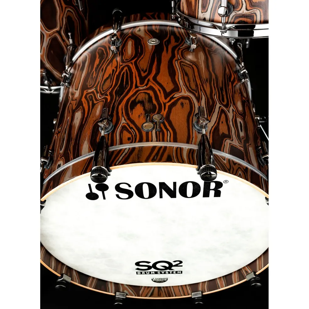 SONOR SQ2 5-Piece Elder Tree Vintage Beech Shell Pack With 22" Bass Drum Natural Black Chrome
