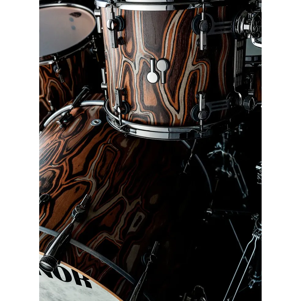 SONOR SQ2 5-Piece Elder Tree Vintage Beech Shell Pack With 22" Bass Drum Natural Black Chrome