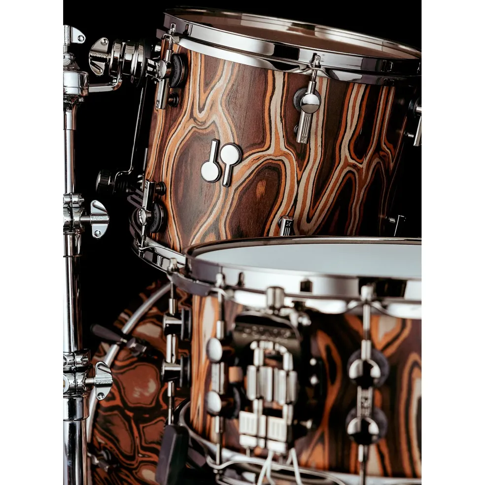 SONOR SQ2 5-Piece Elder Tree Vintage Beech Shell Pack With 22" Bass Drum Natural Black Chrome