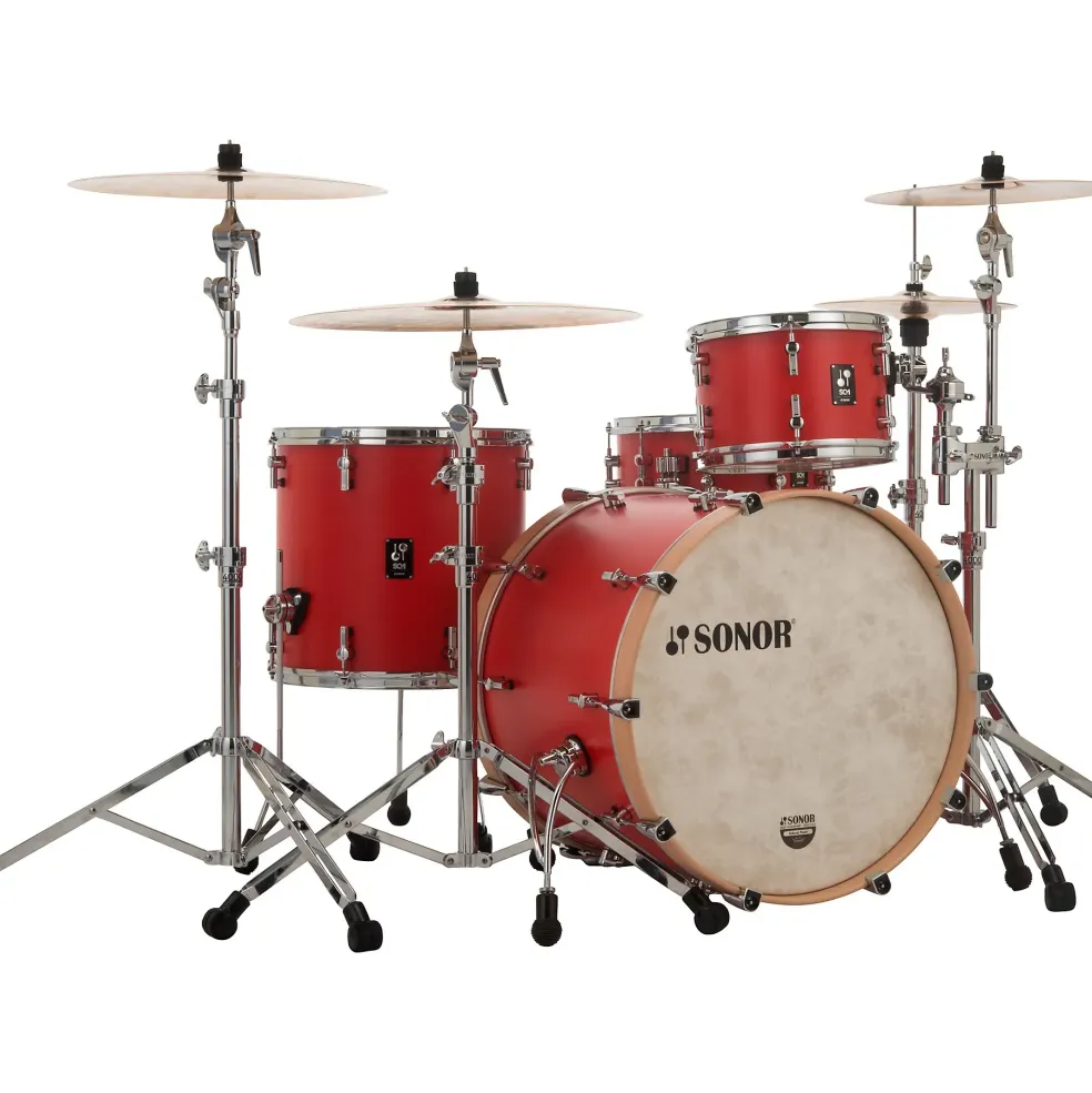SONOR SQ1 3-Piece Shell Pack With 24" Bass Drum Hot Rod Red
