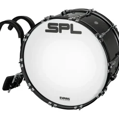 Sound Percussion Labs Birch Marching Bass Drum with Carrier - Black 22 x 14 in.