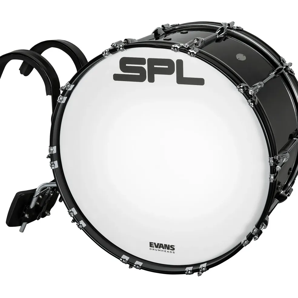 Sound Percussion Labs Birch Marching Bass Drum with Carrier - Black 22 x 14 in.