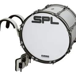 Sound Percussion Labs Birch Marching Bass Drum with Carrier - White 18 x 14 in.