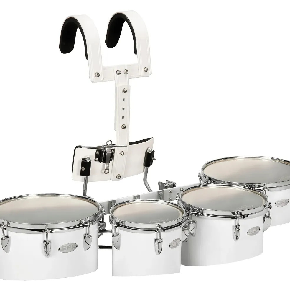 Sound Percussion Labs Standard Marching Quads with Carrier 8/10/12/13 White