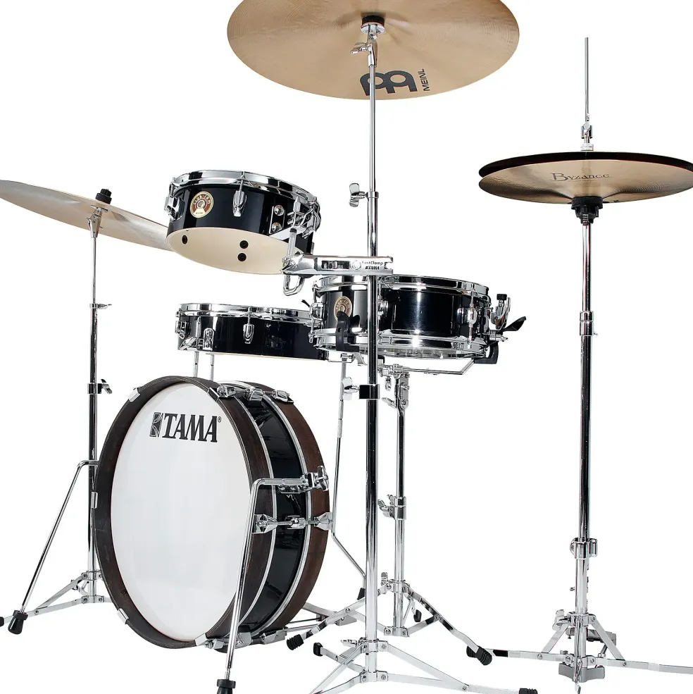 TAMA Club-JAM 4-Piece Pancake Kit With 18" Bass Drum Hairline Black Chrome Shell Hardware