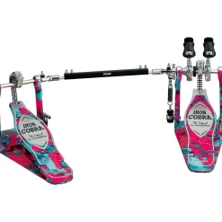 TAMA Limited-Edition 50th Anniversary Iron Cobra Power Glide Coral Swirl Double Pedal