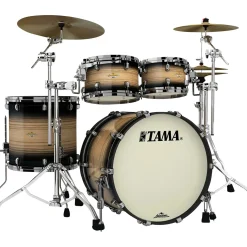 TAMA Starclassic Maple Exotix Pacific Walnut 4-Piece Shell Pack with 22" Bass Drum Natural Pacific Walnut Burst