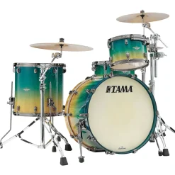 TAMA Starclassic Maple 4-Piece Shell Pack With Chrome Hardware and 22" Bass Drum Blue & White Oyster