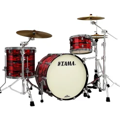 TAMA Starclassic Maple 3-Piece Shell Pack With Smoked Black Nickel Shell Hardware and 22" Bass Drum Red Oyster