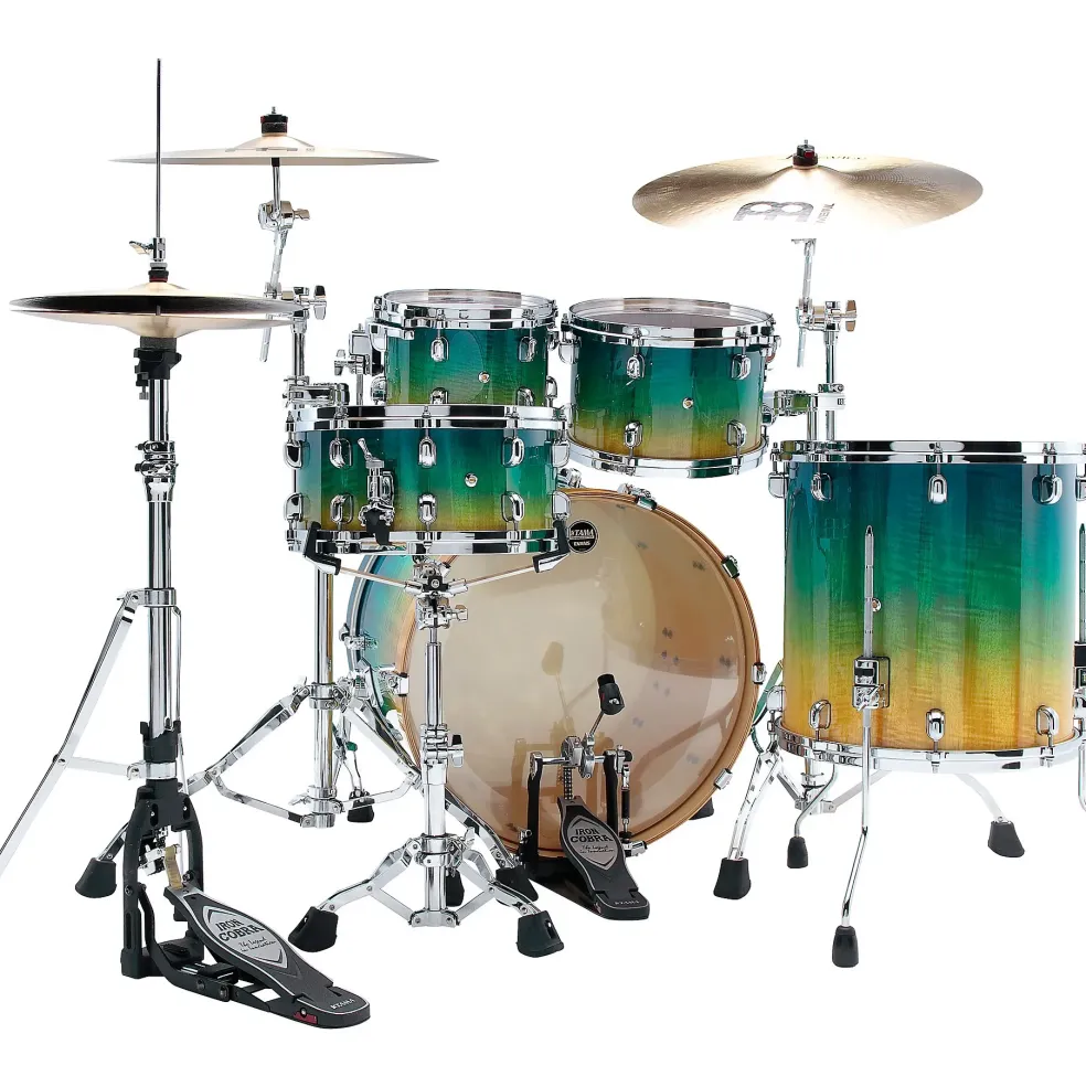 TAMA Starclassic Maple 4-Piece Shell Pack With 22" Bass Drum and Chrome Shell Hardware Marine Shoreline Movingui Fade